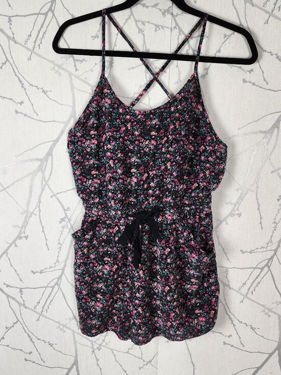 Aritzia Pants - Wilfred Dark Floral 100% Silk Strappy Romper